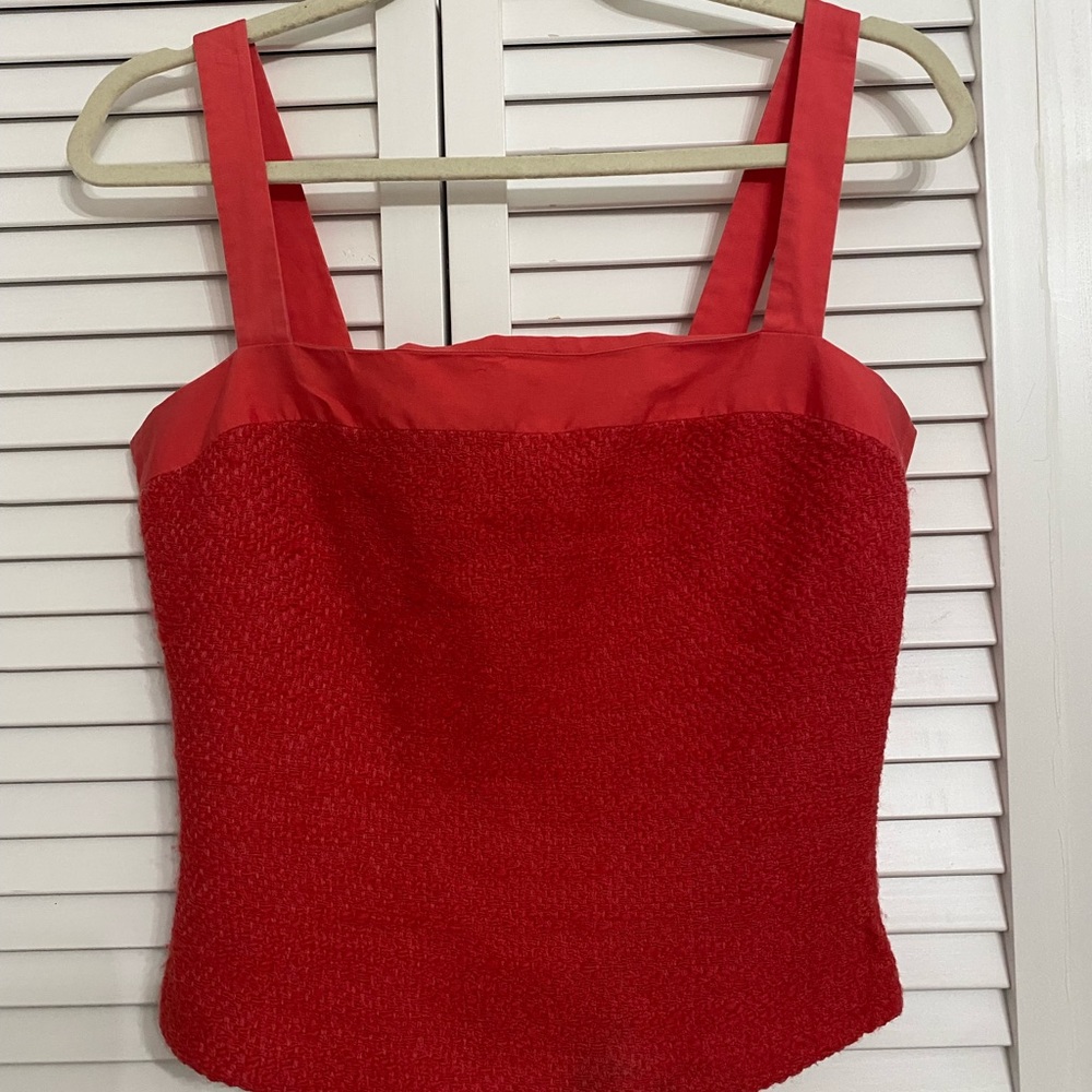 J. Crew Strap Top Blouse Zippered Wool Size 6